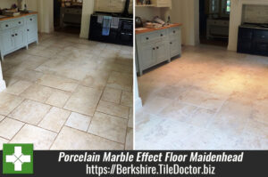 Porcelain Marble Effect Floor Cleaned in Maidenhead