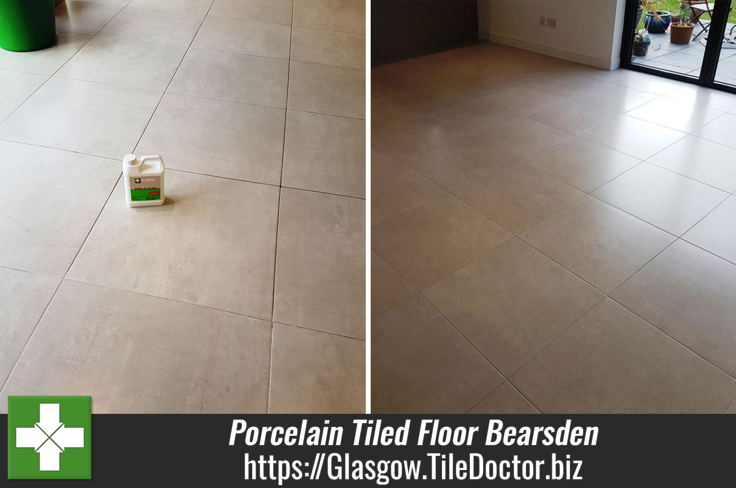 Porcelain Tiled Floor Grout Restored in Bearsden near Glasgow