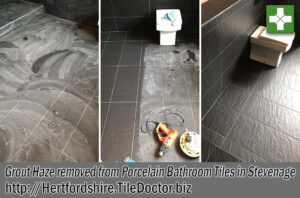 Porcelain Bathroom Tile Floor Before After Cleaning Stevenage
