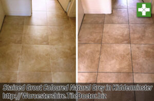 Stained Grout Before After Colouring Kidderminster Worcestershire