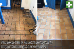 Terracotta Effect Porcelain Tile Grout Before After Cleaning Ely