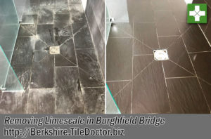 Porcelain Tiles Before After Limescale Removal Burghfield Bridge