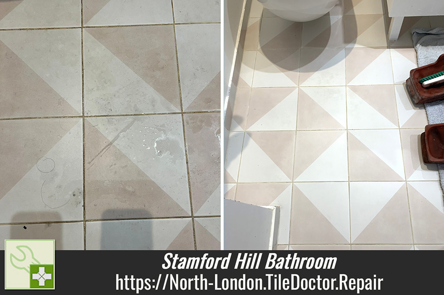 Pearl Alalpardo Porcelain Bathroom Tile and Grout Renovation Stamford Hill