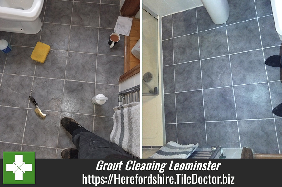 Porcelain Tiled Shower Room Floor Grout Refresh Leominster