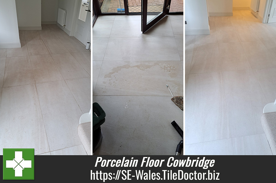 Porcelain Tiled Hallway Floor Renovation Cowbridge